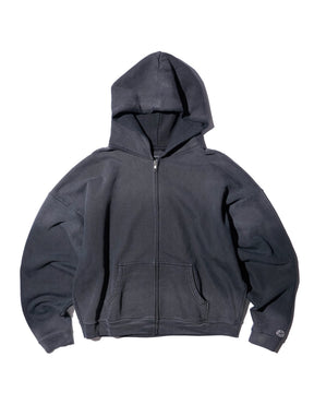 CCTB / CHAIN CROP ZIP HOODIE FADED BLACK