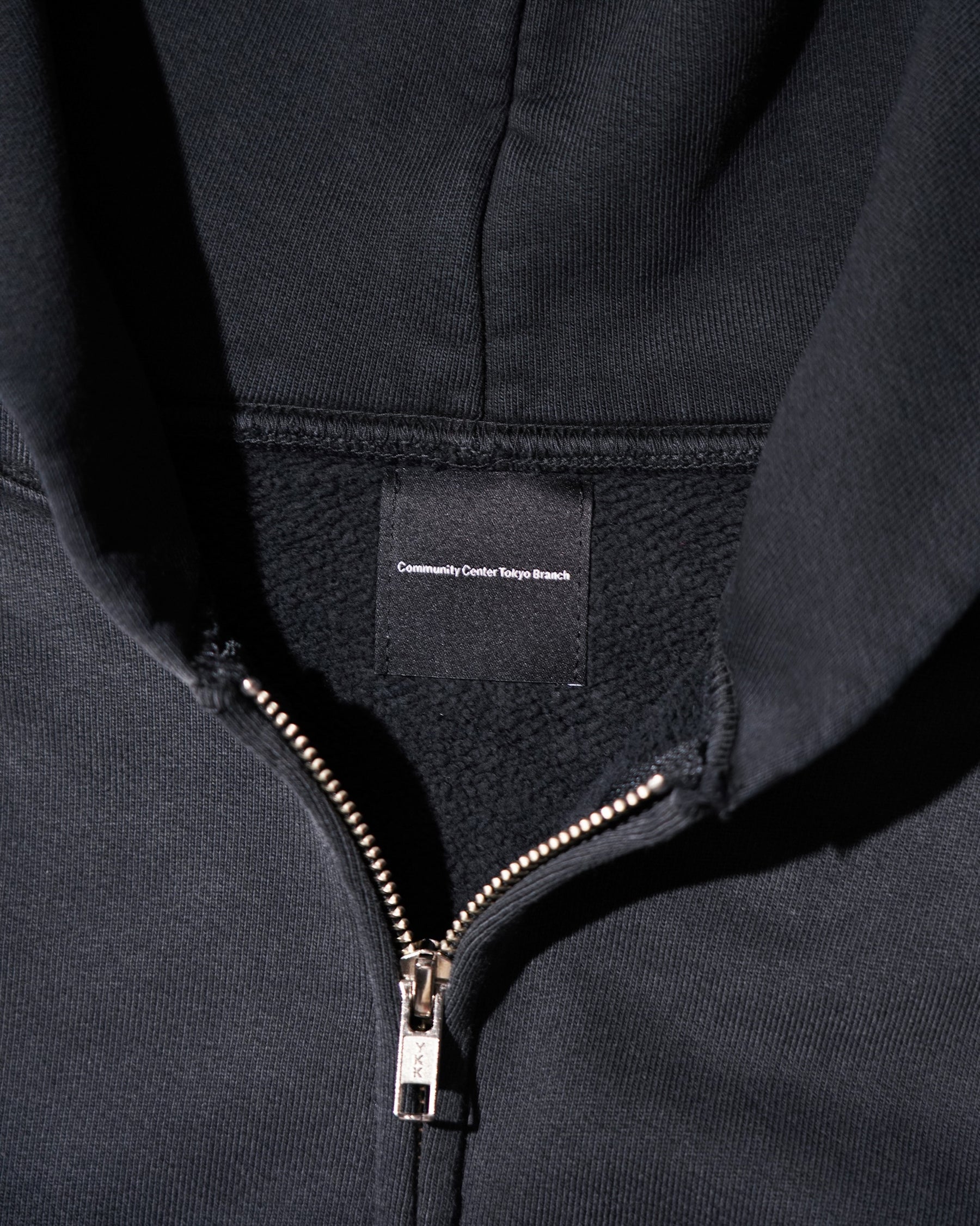 CCTB / CHAIN CROP ZIP HOODIE FADED BLACK