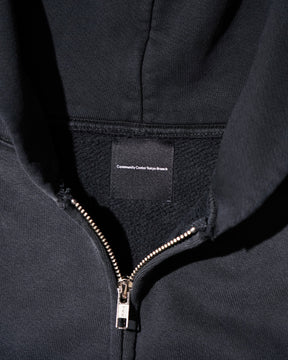 CCTB / CHAIN CROP ZIP HOODIE FADED BLACK