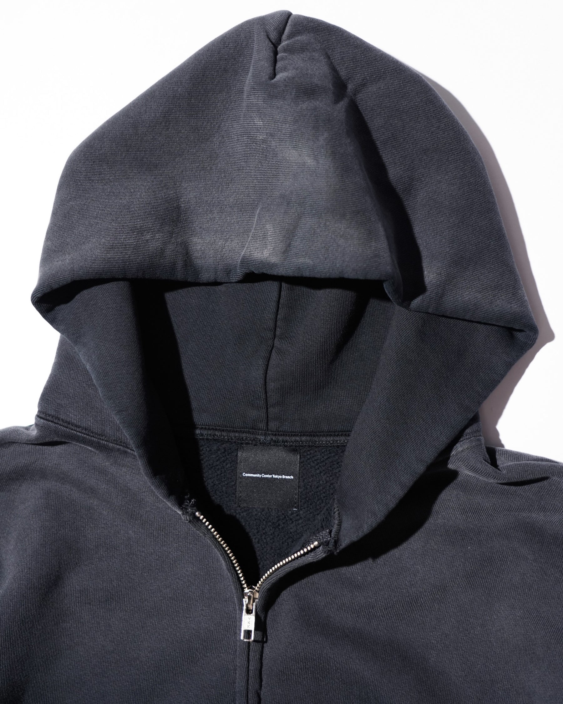 CCTB / CHAIN CROP ZIP HOODIE FADED BLACK