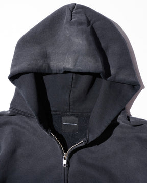 CCTB / CHAIN CROP ZIP HOODIE FADED BLACK