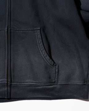 CCTB / CHAIN CROP ZIP HOODIE FADED BLACK