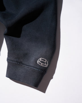 CCTB / CHAIN CROP ZIP HOODIE FADED BLACK