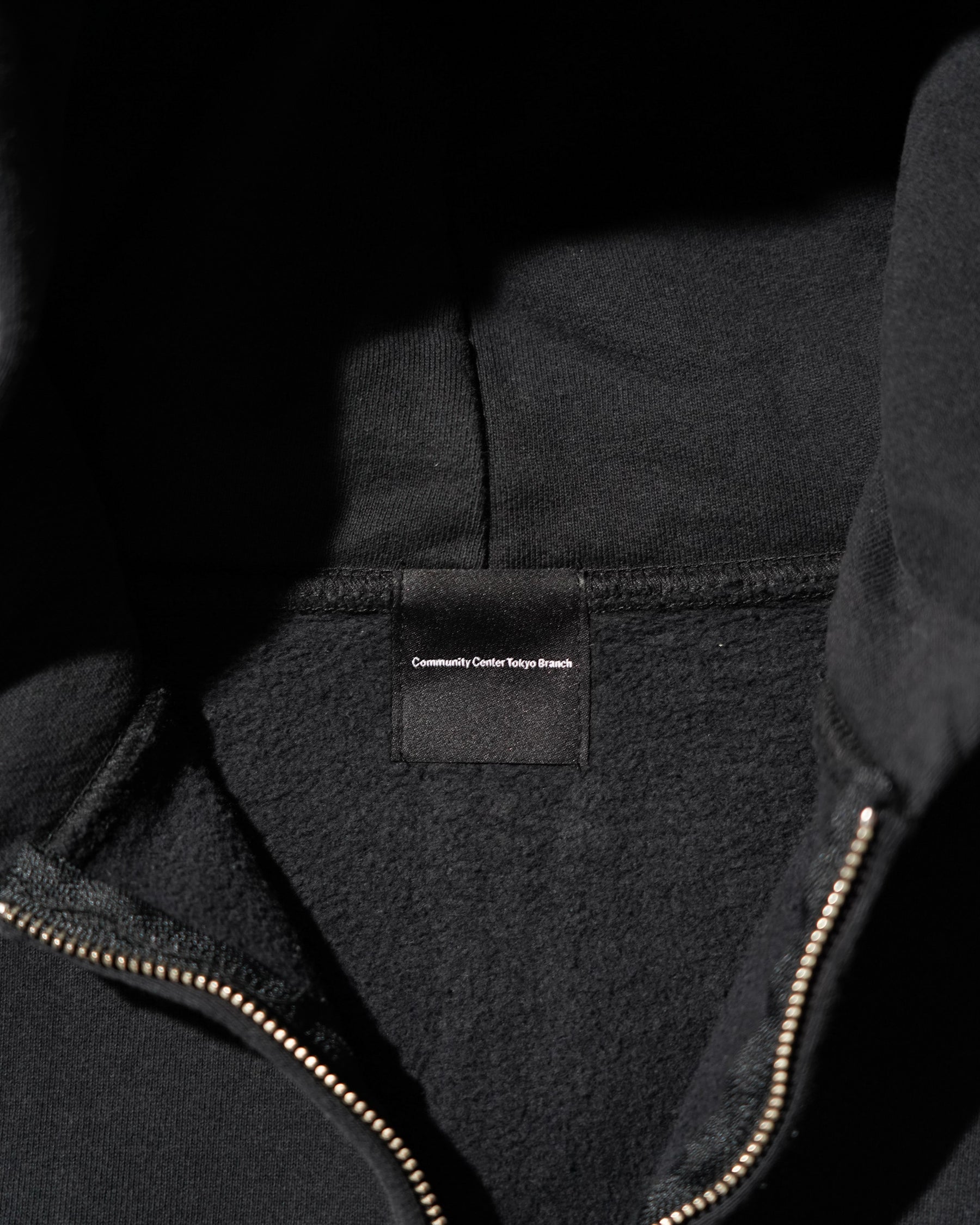 CCTB / CHAIN CROP ZIP HOODIE WASHED BLACK