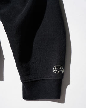 CCTB / CHAIN CROP ZIP HOODIE WASHED BLACK