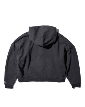 CCTB / CHAIN CROP ZIP HOODIE WASHED BLACK