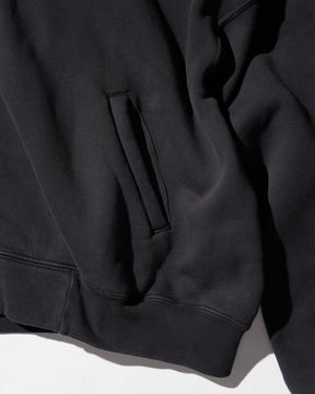 LU'U DAN / WASHED ZIP HOODIE OVERDYED BLACK