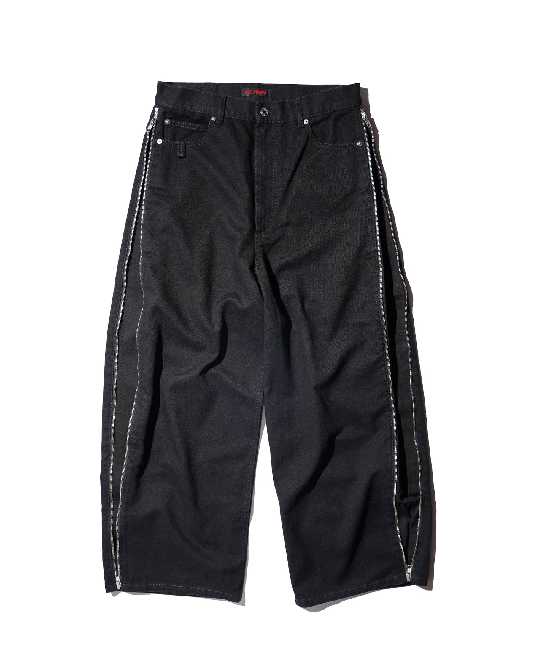 LU'U DAN / SIDE ZIP JEANS BLACK RINSE