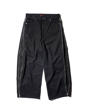 LU'U DAN / SIDE ZIP JEANS BLACK RINSE