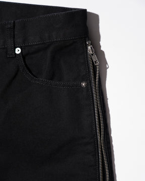LU'U DAN / SIDE ZIP JEANS BLACK RINSE