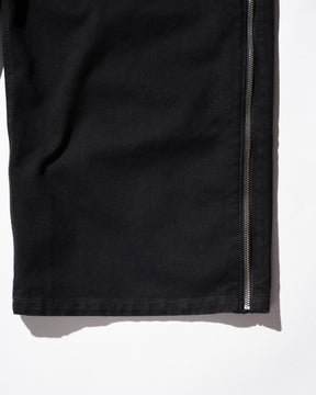 LU'U DAN / SIDE ZIP JEANS BLACK RINSE