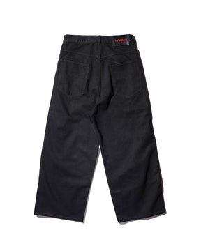 LU'U DAN / SIDE ZIP JEANS BLACK RINSE