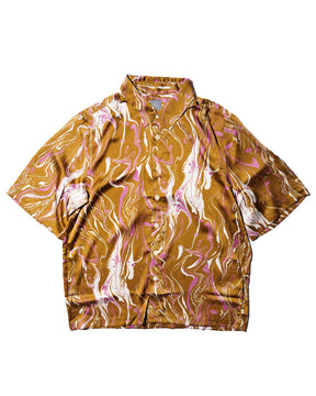 GREI. / SS BOX SHIRTS MARBLE PRINT CURRY