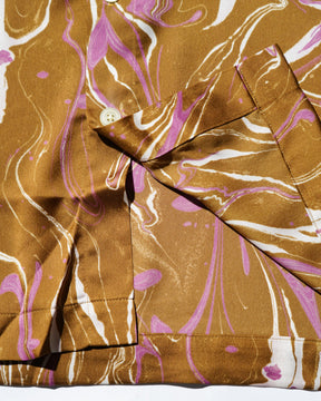 GREI. / SS BOX SHIRTS MARBLE PRINT CURRY
