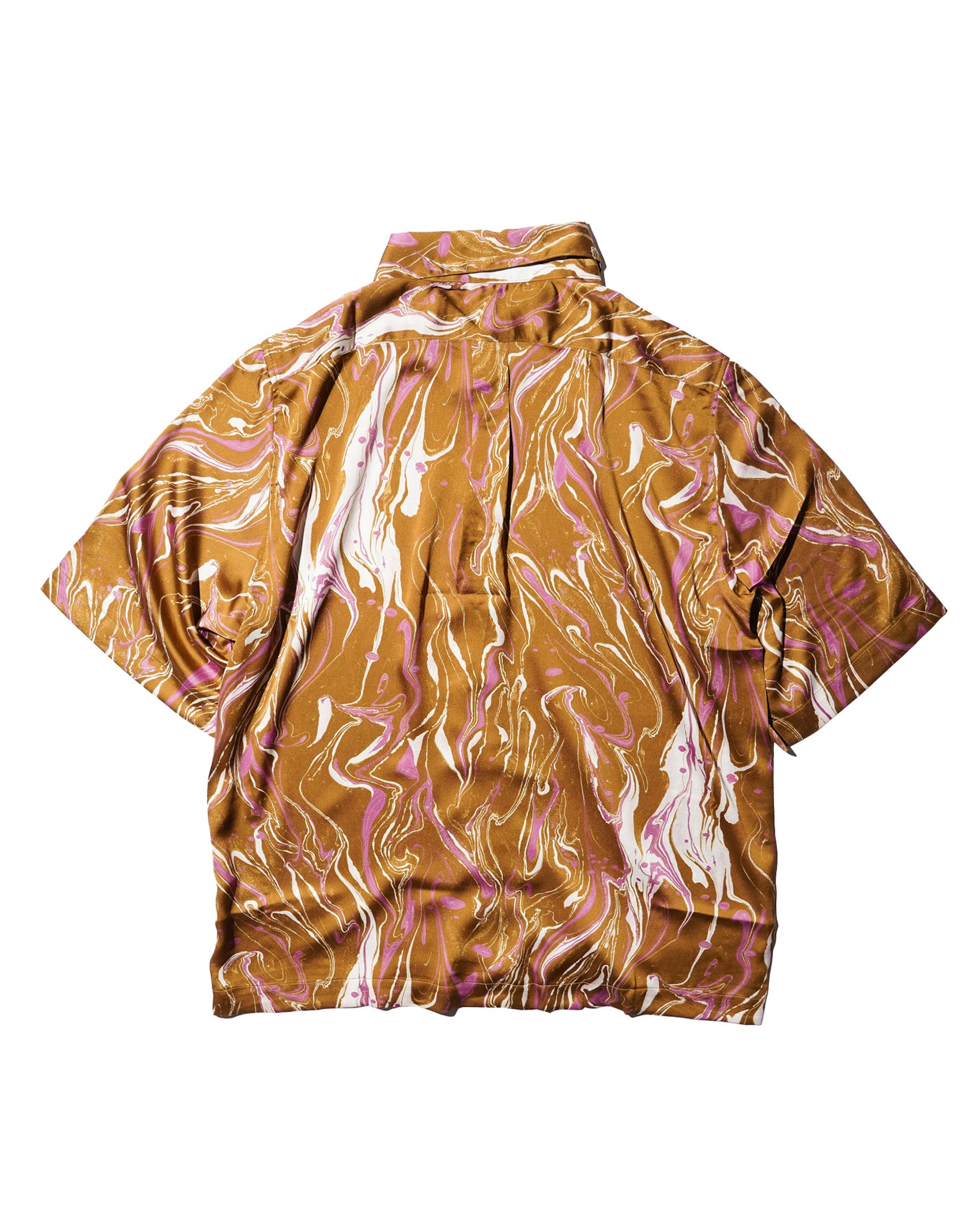 GREI. / SS BOX SHIRTS MARBLE PRINT CURRY