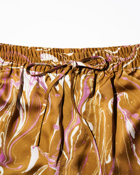 GREI. / TRACK SHORT MARBLE PRINT CURRY