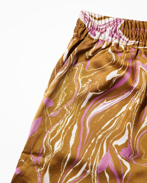 GREI. / TRACK SHORT MARBLE PRINT CURRY