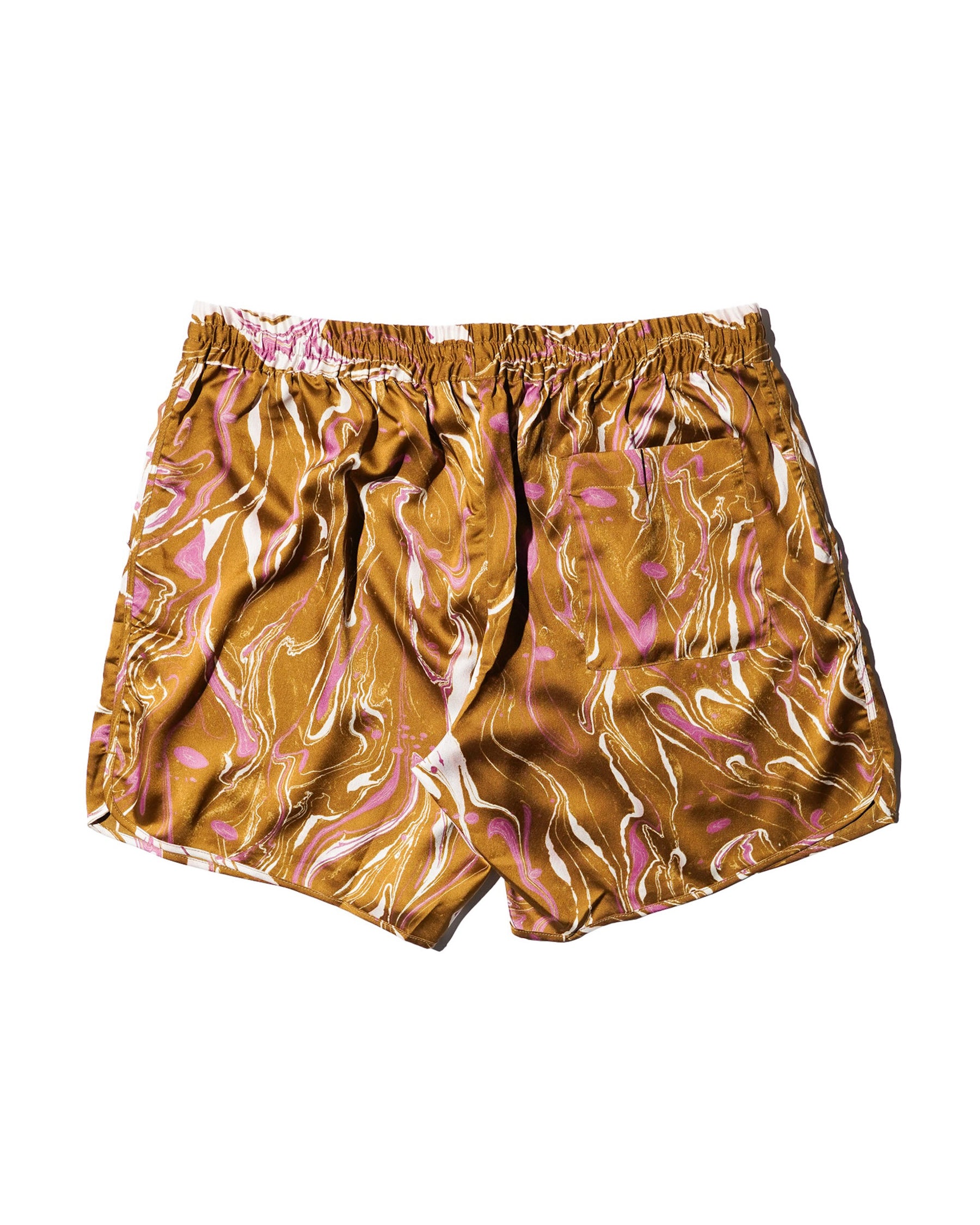 GREI. / TRACK SHORT MARBLE PRINT CURRY