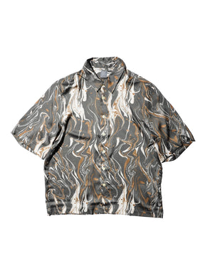 GREI. / SS BOX SHIRTS MARBLE PRINT CHARCOAL