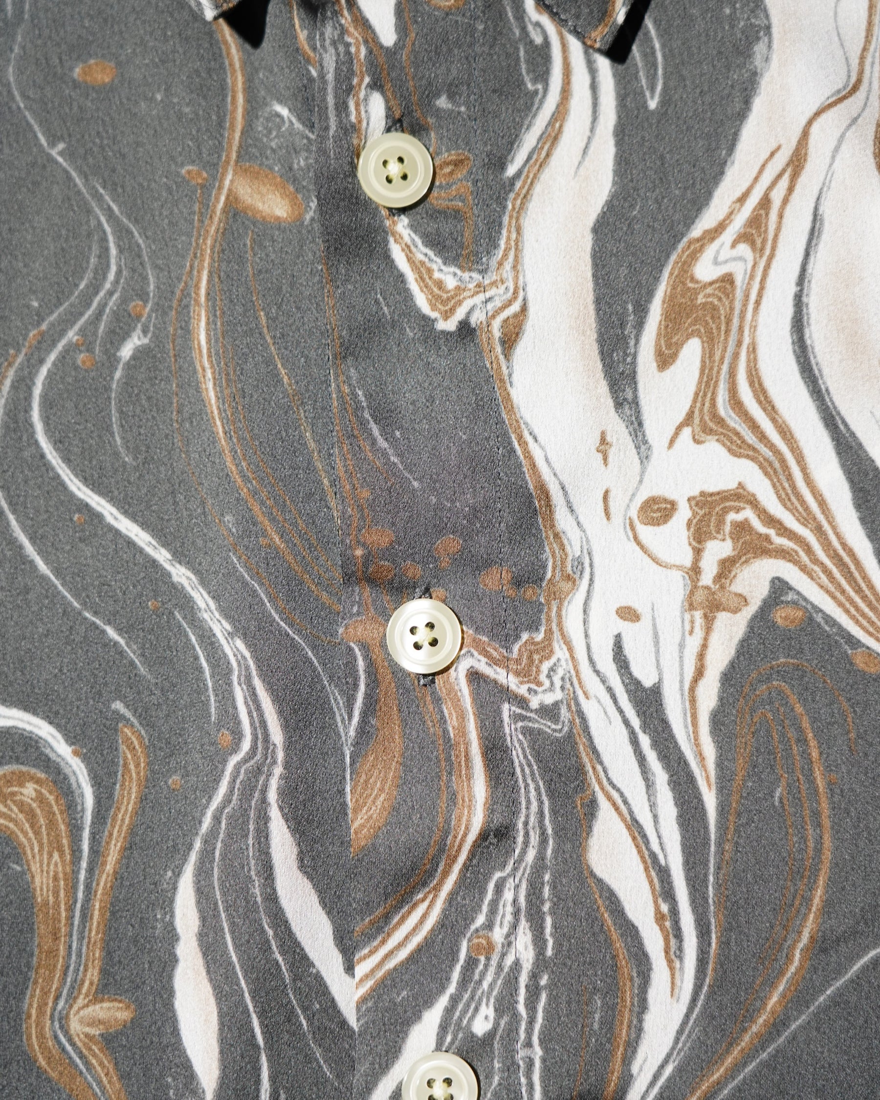 GREI. / SS BOX SHIRTS MARBLE PRINT CHARCOAL