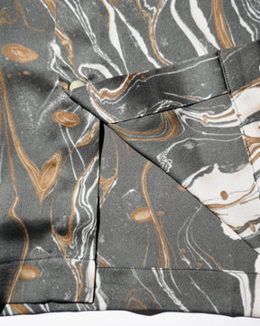 GREI. / SS BOX SHIRTS MARBLE PRINT CHARCOAL