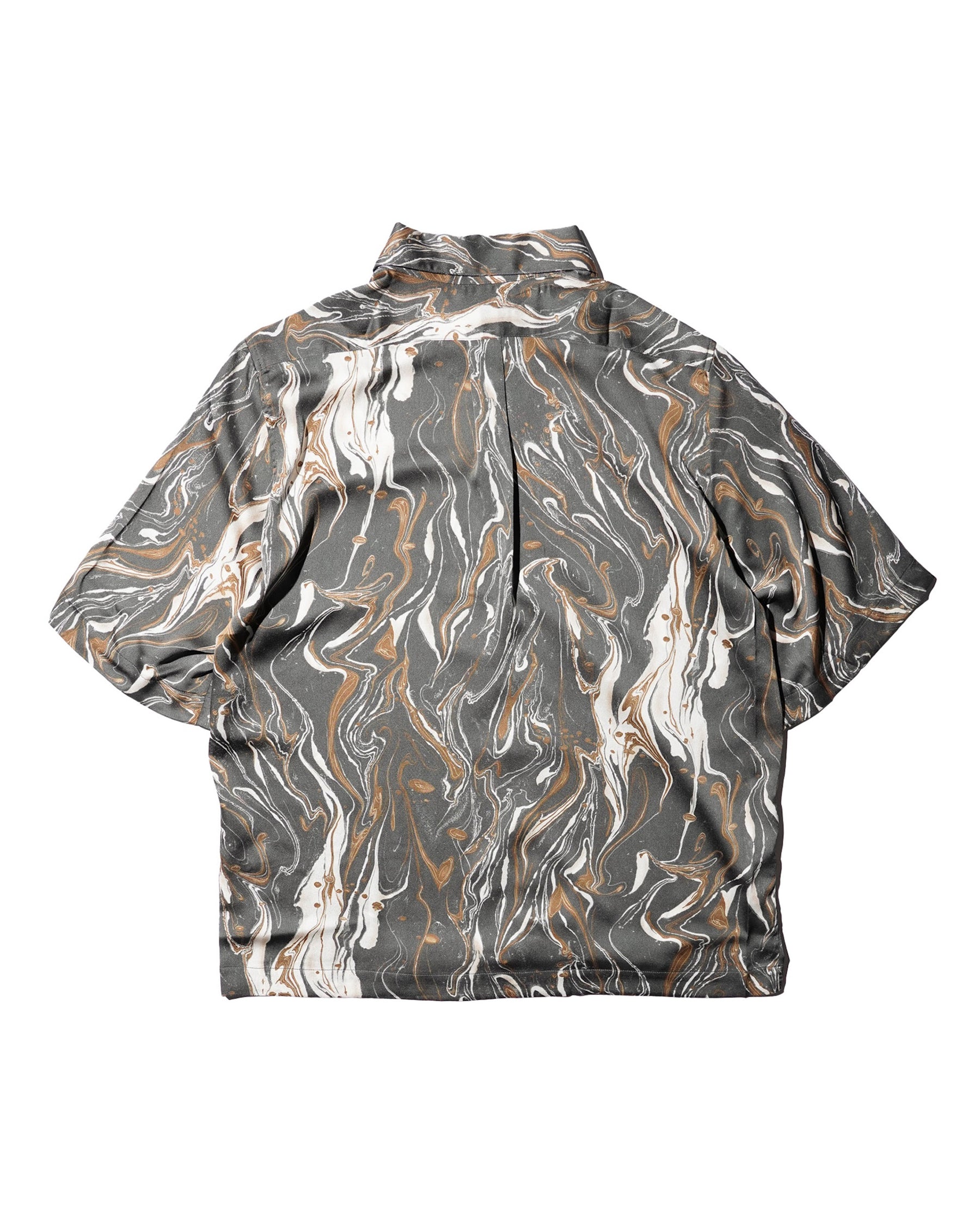 GREI. / SS BOX SHIRTS MARBLE PRINT CHARCOAL