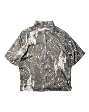 GREI. / SS BOX SHIRTS MARBLE PRINT CHARCOAL
