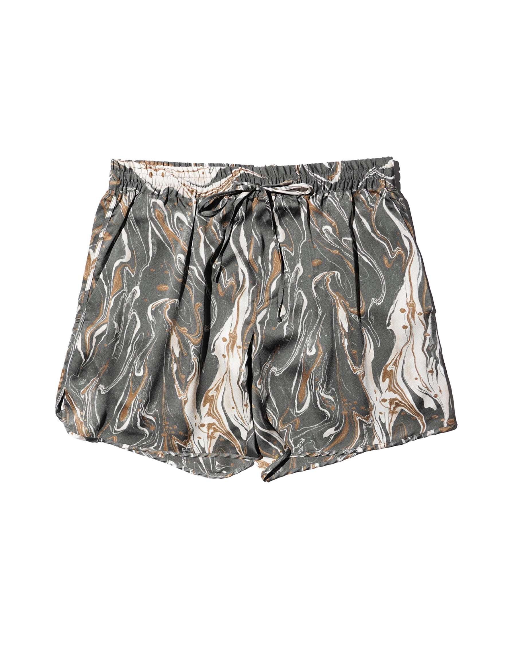 GREI. / TRACK SHORT MARBLE PRINT CHARCOAL