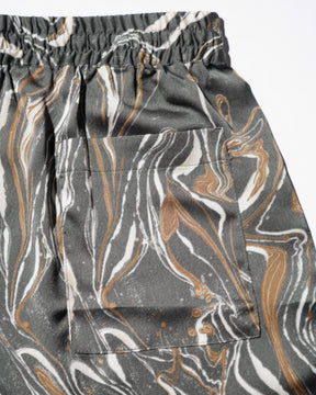 GREI. / TRACK SHORT MARBLE PRINT CHARCOAL