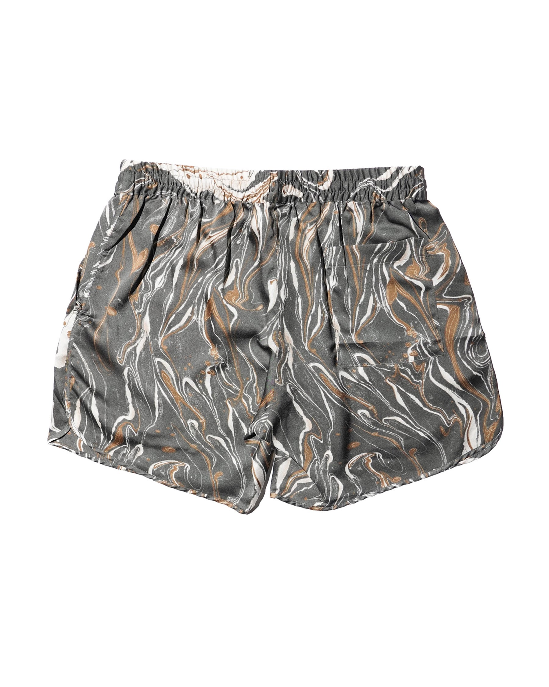 GREI. / TRACK SHORT MARBLE PRINT CHARCOAL