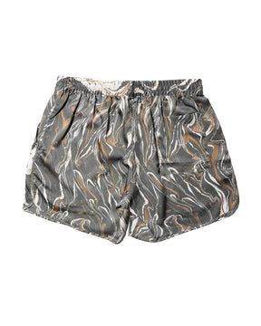 GREI. / TRACK SHORT MARBLE PRINT CHARCOAL