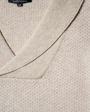 SOSHIOTSUKI / SHAWL COLLAR KNIT SWEATER BEIGE