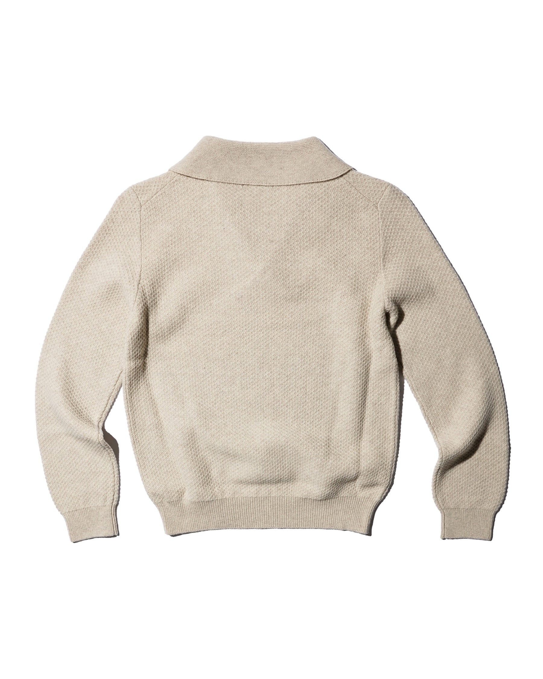 SOSHIOTSUKI / SHAWL COLLAR KNIT SWEATER BEIGE
