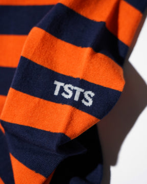 TSTS / STRIPED SOCKS NAVY AND ORANGE