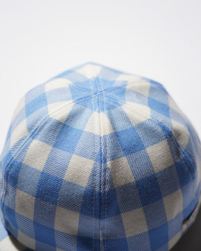 TSTS / GINGHAM WOOL DRAWSTRING CAP SAXE BLUE GINGHAM