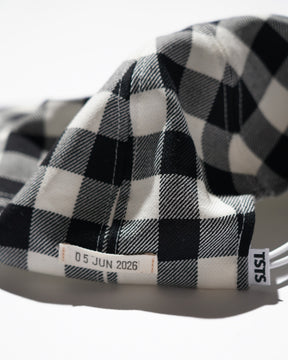 <span style="color: #f50b0b;">Last One</span> TSTS / GINGHAM WOOL DRAWSTRING CAP BLACK GINGHAM