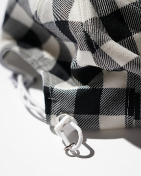 <span style="color: #f50b0b;">Last One</span> TSTS / GINGHAM WOOL DRAWSTRING CAP BLACK GINGHAM