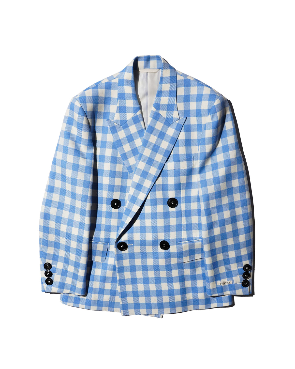 <span style="color: #f50b0b;">Last One</span> TSTS / GINGHAM WOOL DOUBLE BREASTED BLAZER SAXE BLUE GINGHAM