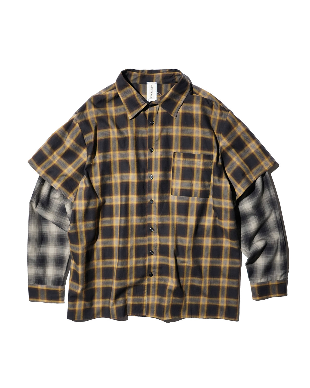 WESTFALL / PLAID LAYERED SHIRT BROWN