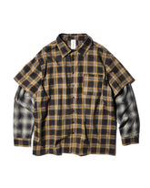 WESTFALL / PLAID LAYERED SHIRT BROWN