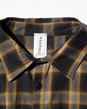 WESTFALL / PLAID LAYERED SHIRT BROWN
