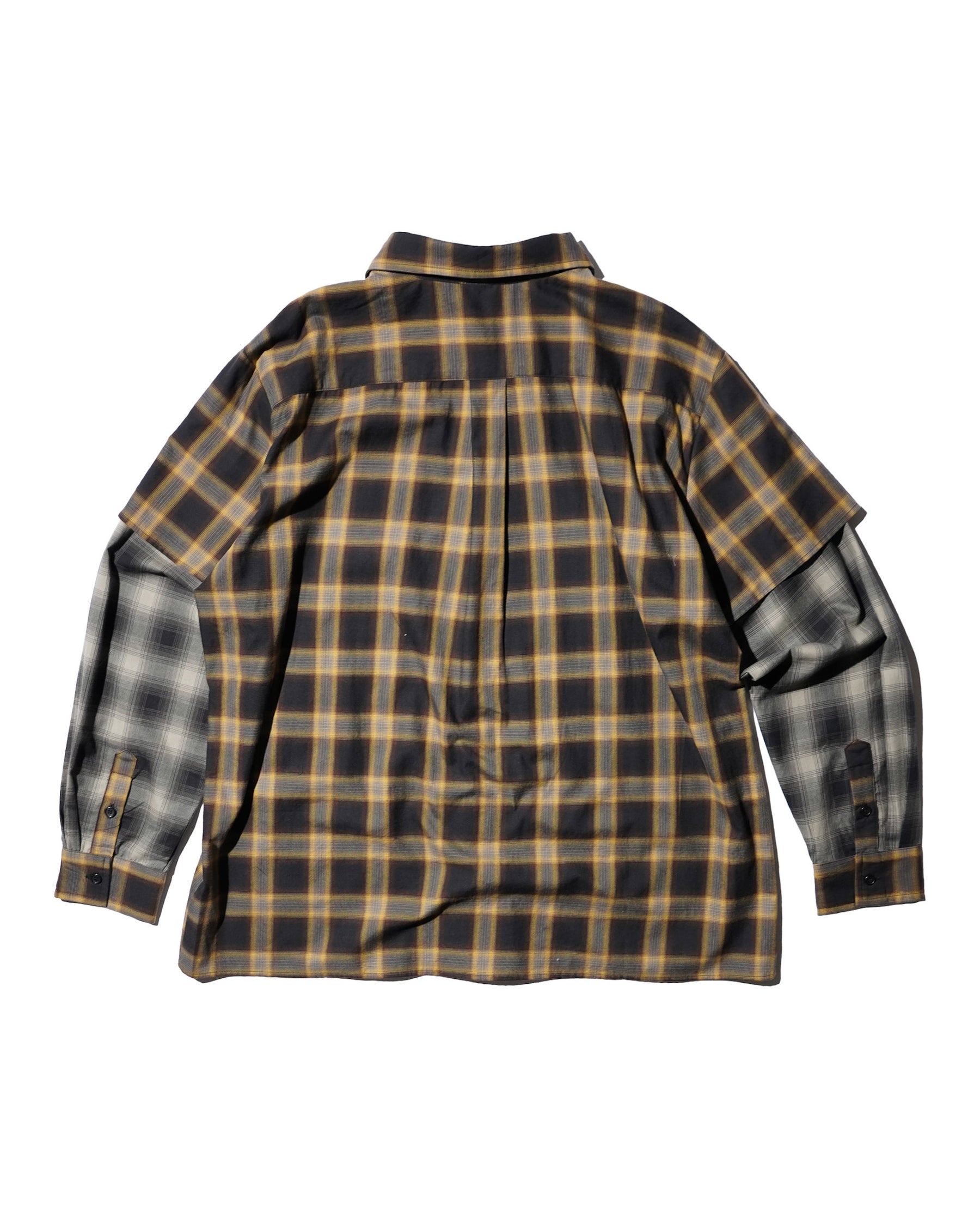 WESTFALL / PLAID LAYERED SHIRT BROWN