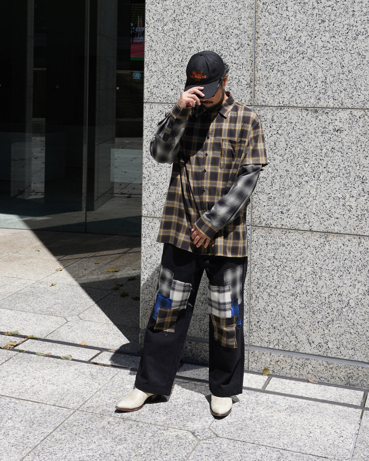 WESTFALL / PLAID LAYERED SHIRT BROWN