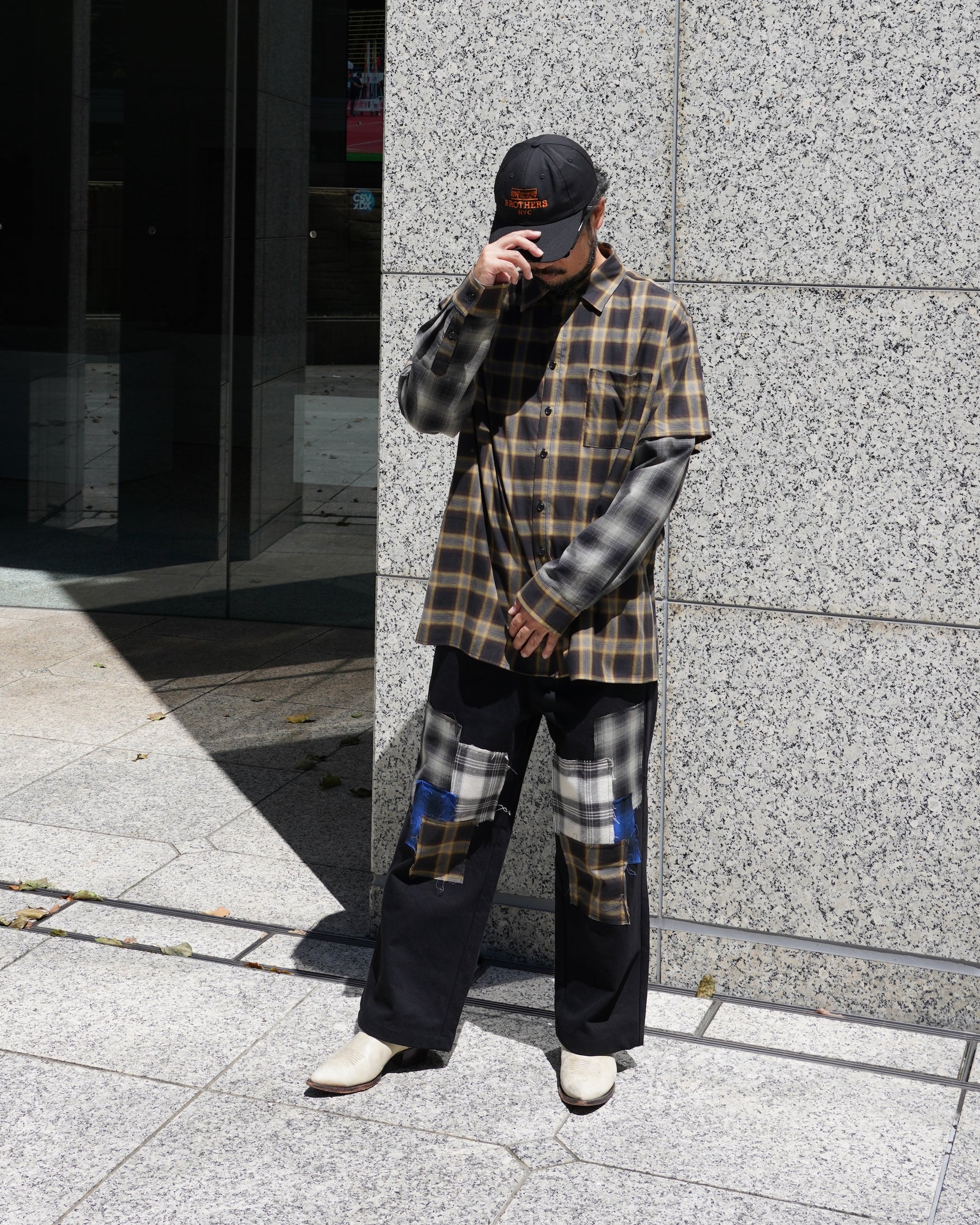 WESTFALL / PLAID LAYERED SHIRT BROWN