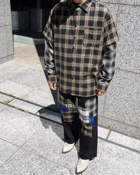 WESTFALL / DENIM FLANNEL PATCH PANT BLACK
