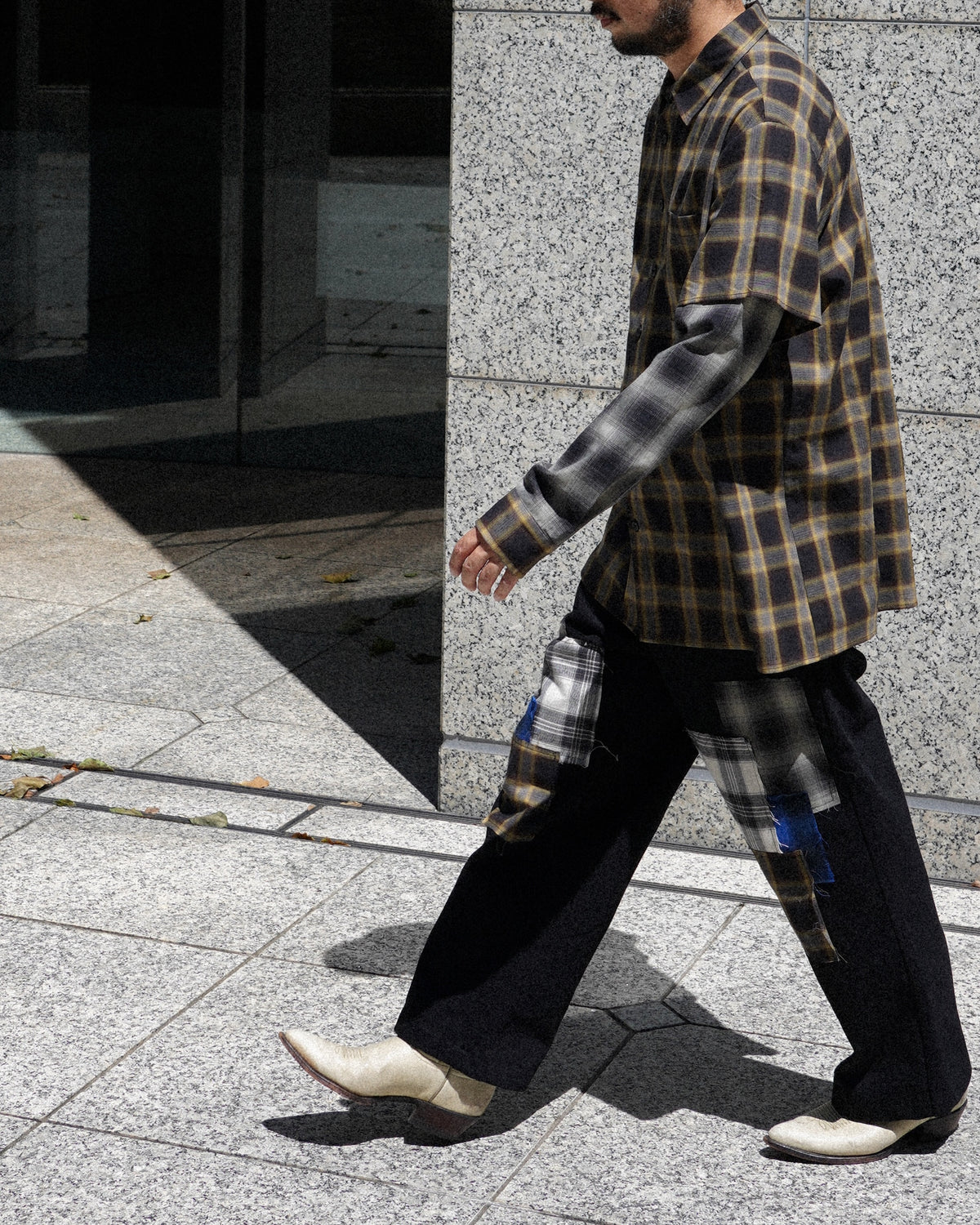 WESTFALL / DENIM FLANNEL PATCH PANT BLACK