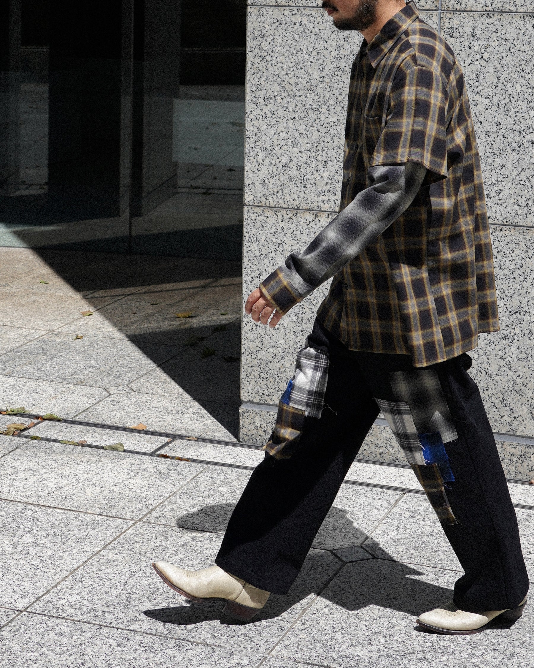 WESTFALL / DENIM FLANNEL PATCH PANT BLACK