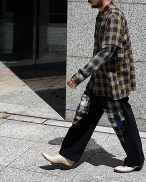 WESTFALL / DENIM FLANNEL PATCH PANT BLACK
