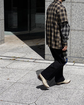 WESTFALL / PLAID LAYERED SHIRT BROWN