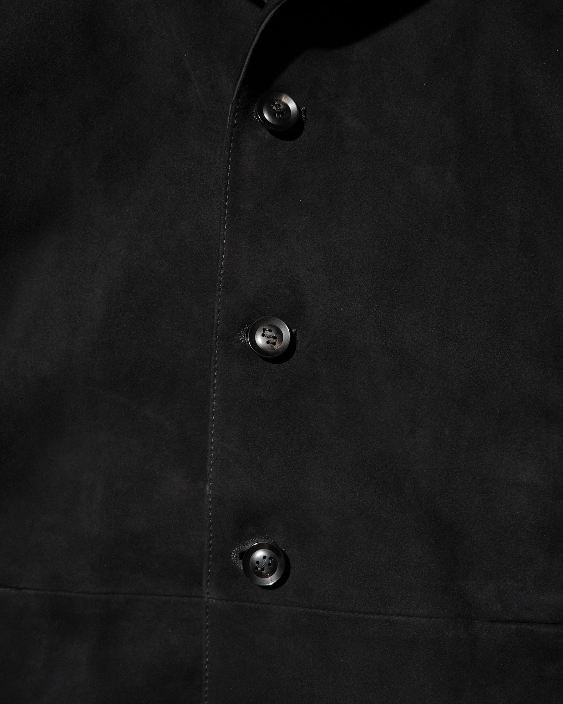 <span style="color: #f50b0b;">Last One</span> SOSHIOTSUKI / SHEEPSKIN HARRINGTON JACKET BLACK